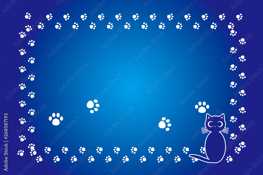 背景素材 猫の足跡 肉球 子猫 動物 可愛い イラスト 動物病院 ペットショップ 宣伝広告 無料素材 Stock Vektorgrafik Adobe Stock