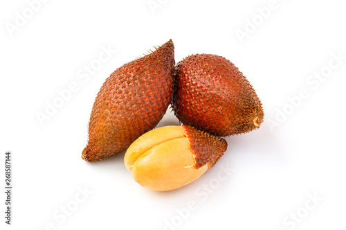 Salacca(Zalacca, snake fruit) isolated on white background.