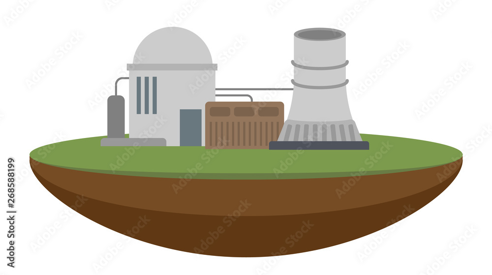 Power nuclear plant vector illustration concept