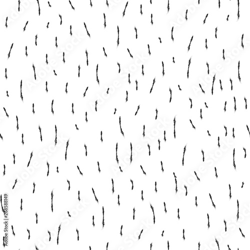 Seamless repeat pattern with black abstract sharp skinny pencil marks texture squiggles