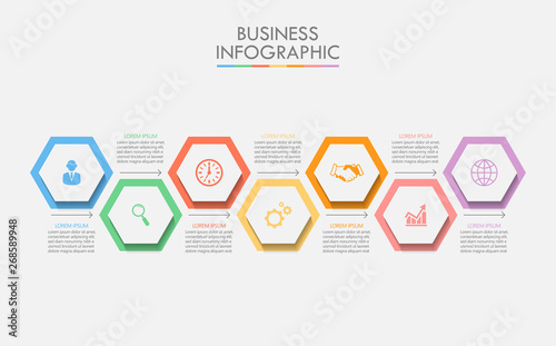 Business data visualization. timeline infographic icons designed for abstract background template milestone element modern diagram process technology digital marketing data presentation chart Vector