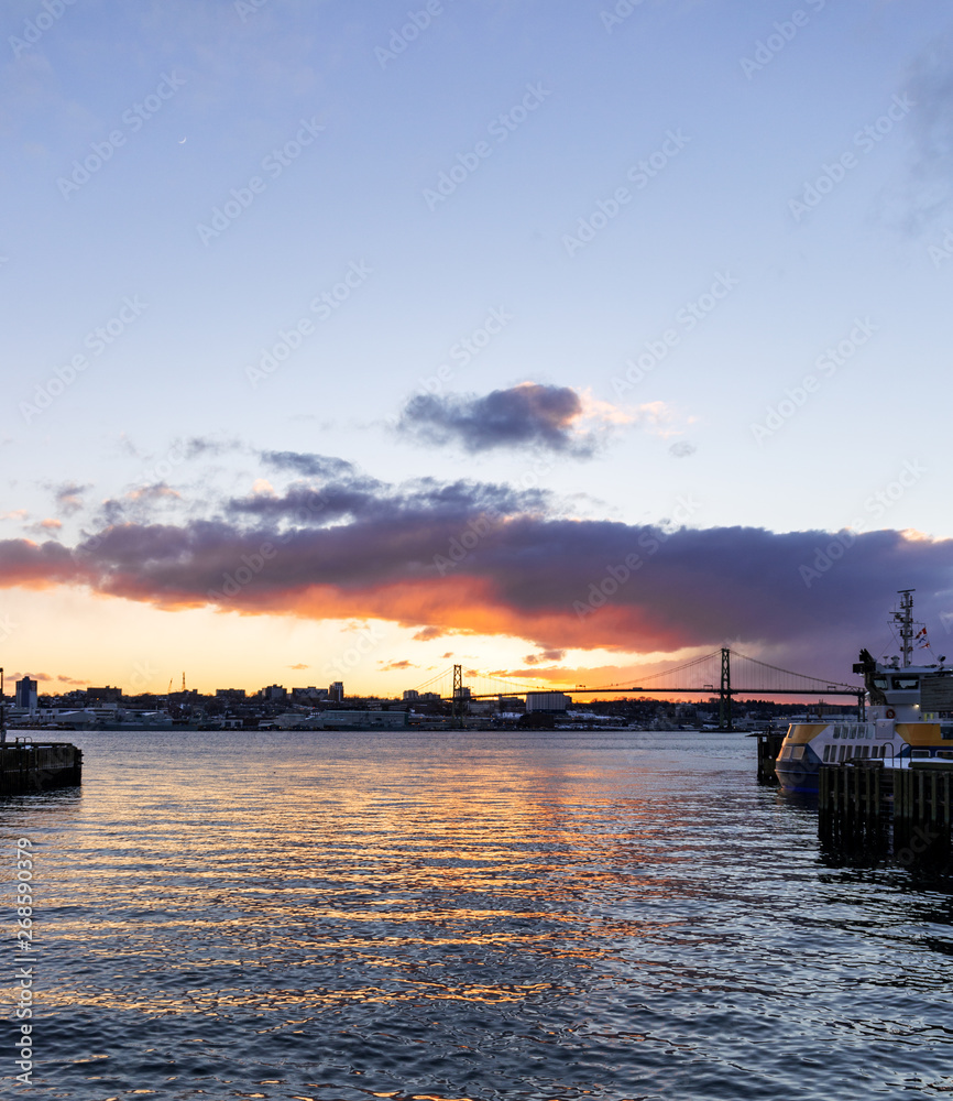 Sunset ofe Angus MacDonald Bridge, Halifax