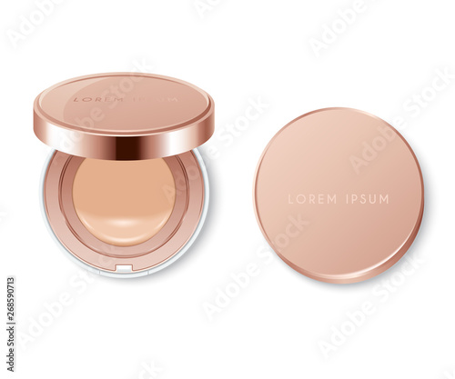 Cushion compact foundation packaging template : Vector Illustration