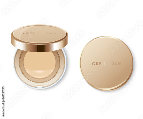 Cushion compact foundation packaging template : Vector Illustration