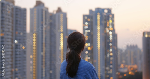 Photography Woman enjoy the view of the city