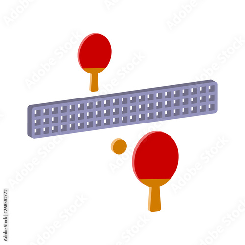 Ping pong icon.Isometric and 3D view.