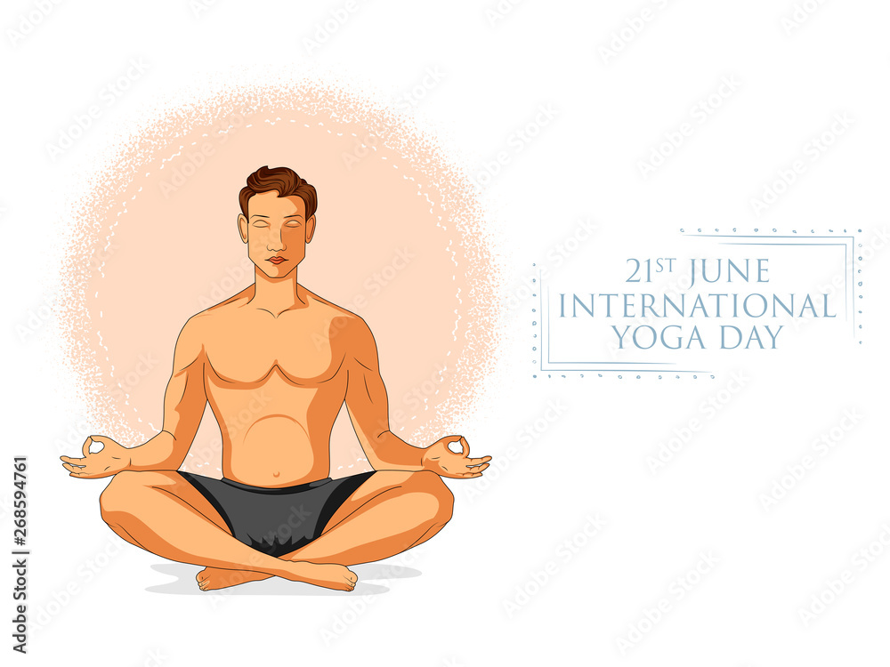 illustration of people doing asana for International Yoga Day on 21st June