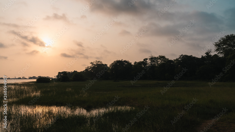 A sunrise and lake in Anuradhapura in Sri Lanka A sunrise and lake in Anuradhapura in Sri Lanka