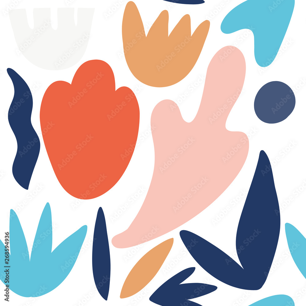 Cut out floral trendy texture. Pattern design for printing, texture, cover design. Isolated. Vector Illustration
