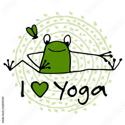Funny yoga frog, sketch for your design