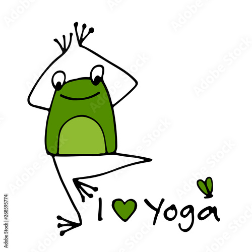 Funny yoga frog, sketch for your design