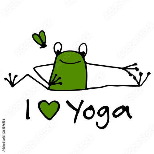 Funny yoga frog, sketch for your design