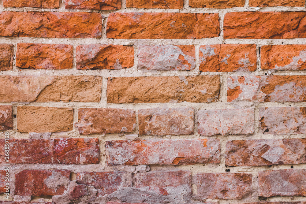 Naklejka premium Grunge brick wall texture. Brickwork background