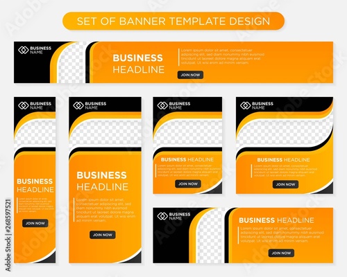 set of modern banner template design with modern and simple concept user for web page, ads, annual report, banner, background, backdrop, flyer, brochure, card, poster, presentation layout 