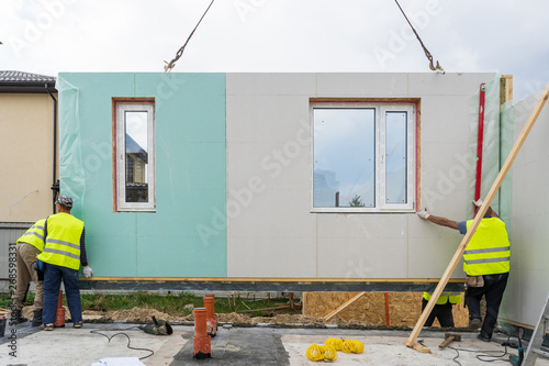 Construction of new and modern modular house