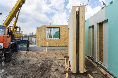 Фотография Construction of new and modern modular house