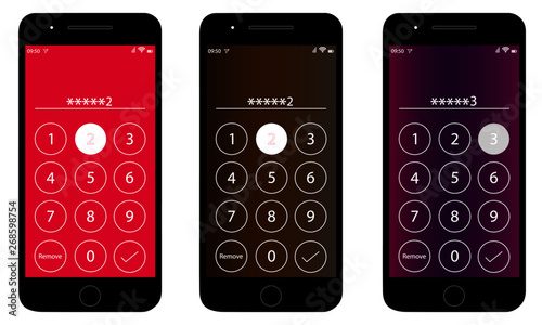 pass code interface for lock screen login or enter password pages concept of ui design