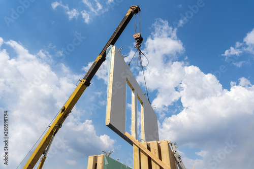 Quadro su tela Construction of new and modern modular house