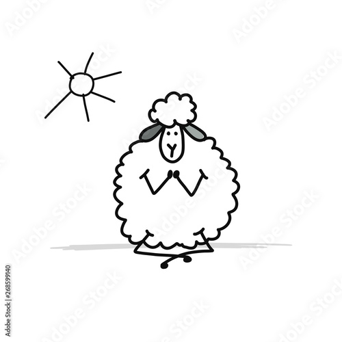 Funny sheep, sketch for your design
