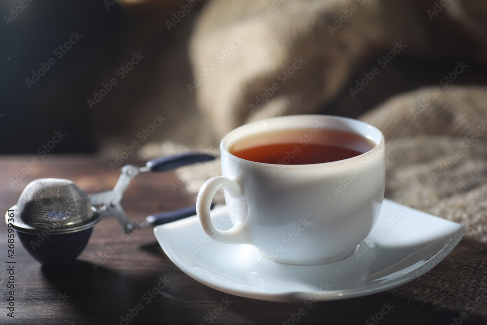 Fototapeta Brewed tea on a serving table