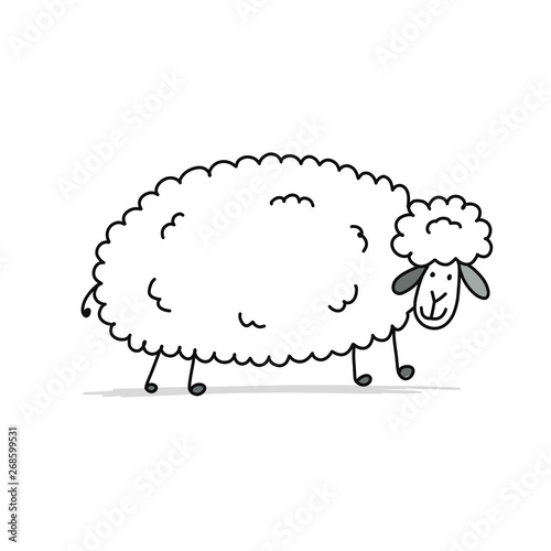 Funny sheep, sketch for your design