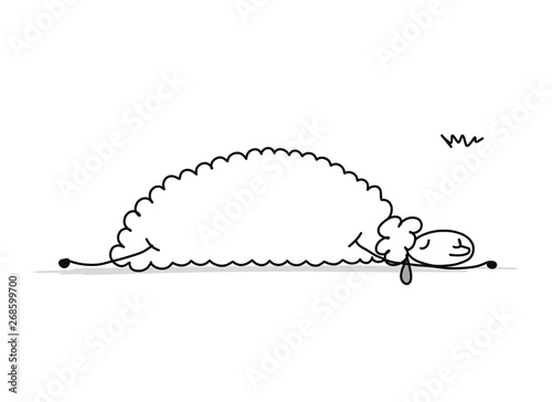 Funny sheep, sketch for your design