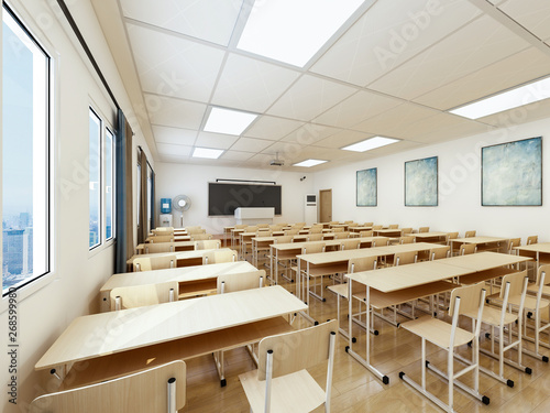 Modern school classroom interior design