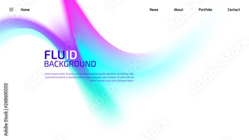 Trendy summer fluid gradient background, colorful abstract liquid 3d shapes. Futuristic design wallpaper for banner, poster, cover, flyer, presentation, advertising, landing page photo