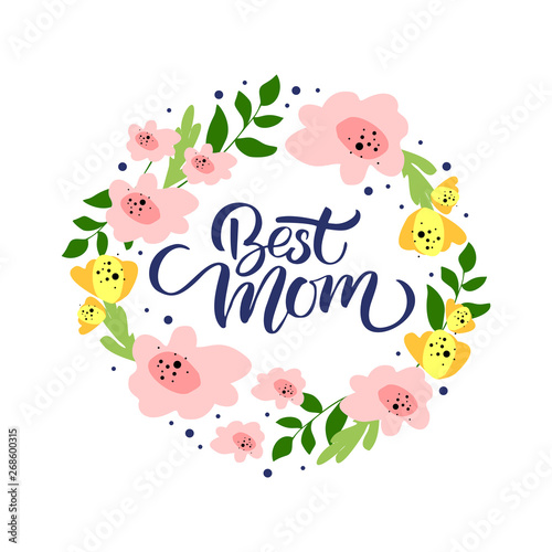 Happy Mother s Day Calligraphy Background - Vector