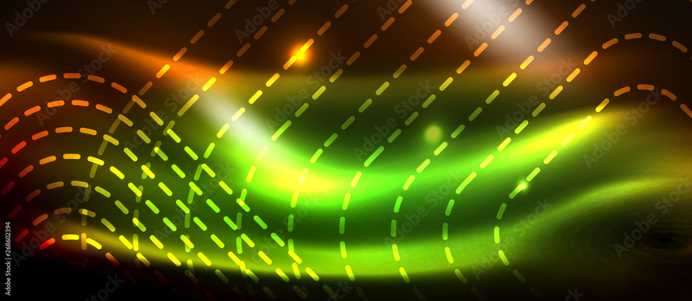 Neon square shapes lines on glowing light background Neon square shapes lines on glowing light background