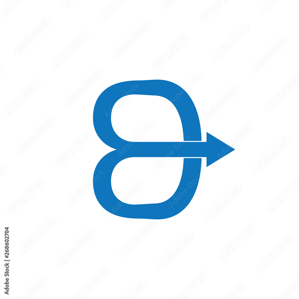 Obraz premium abstract letter d bow arrow overlapping logo vector