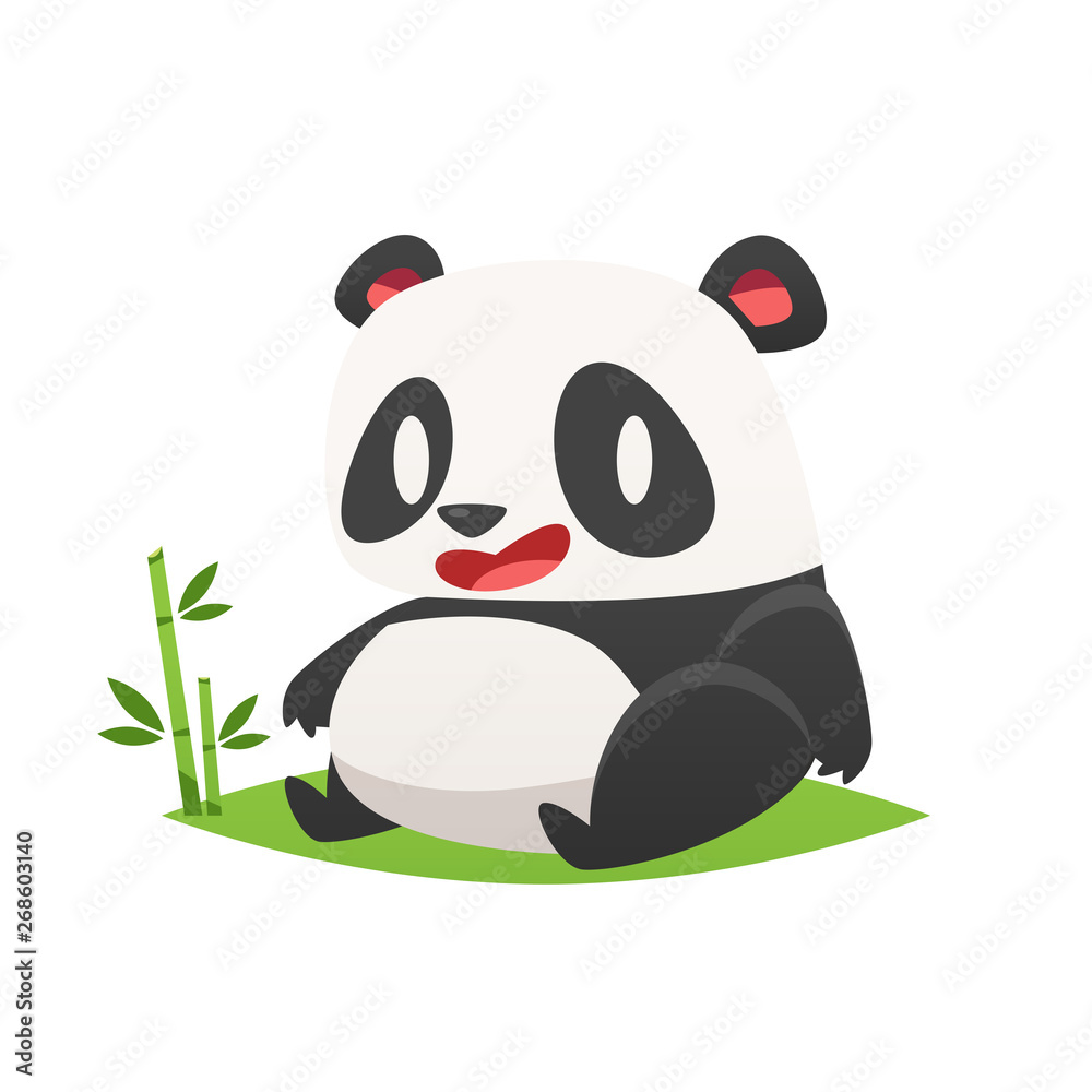 Fototapeta premium Cartoon panda vector isolated illustration