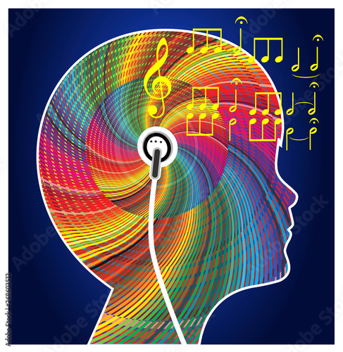 Child listening to inspiring music for recreation and therapy