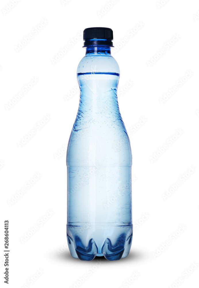 a small plastic bottle full of water a small plastic bottle full of water