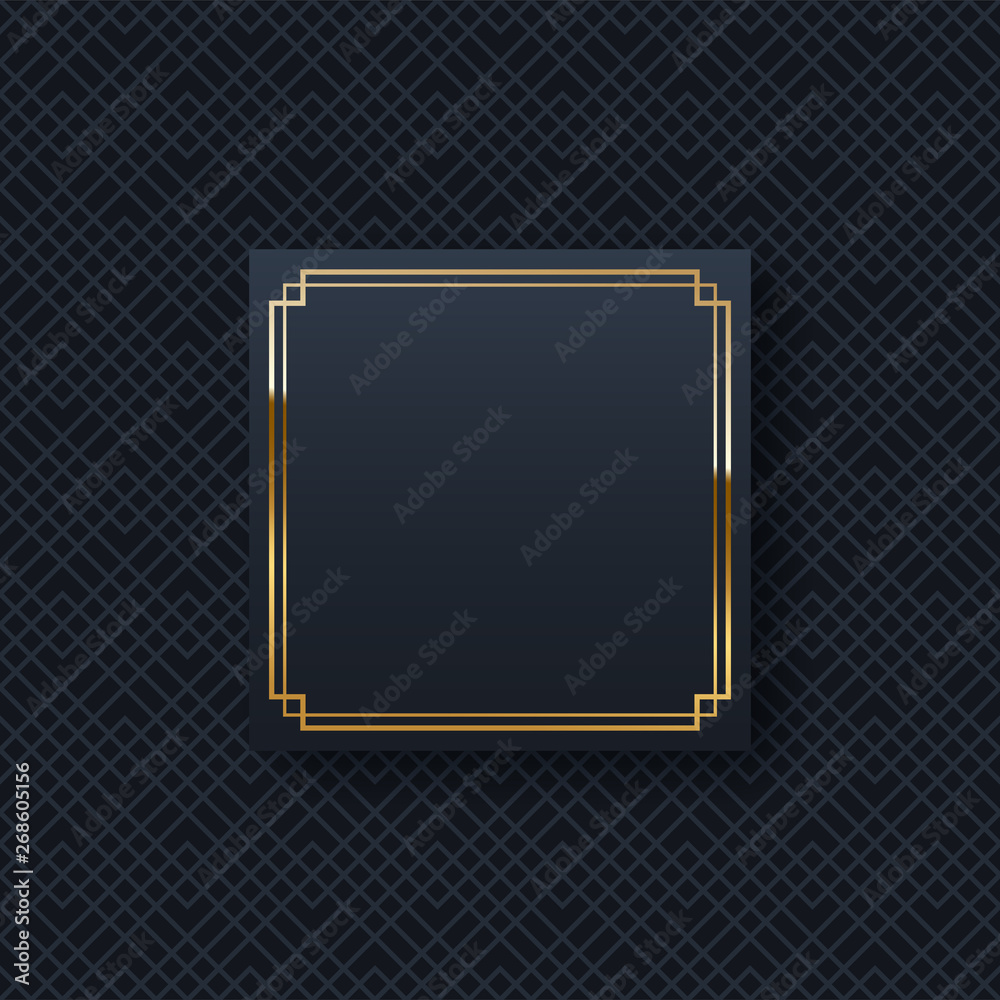 Fototapeta premium Golden frame minimalistic template with text space