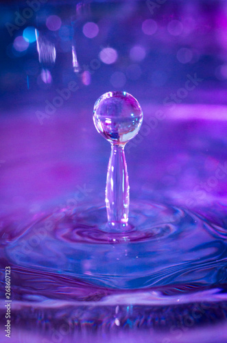 Colorful detail of water drop