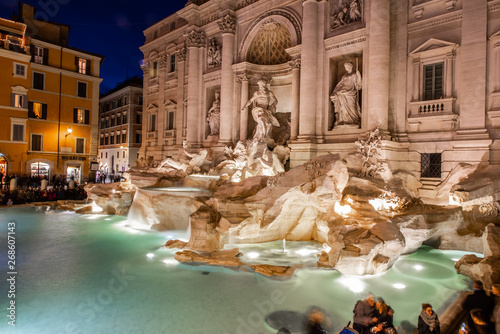 Photography Trevi Fountain at Night