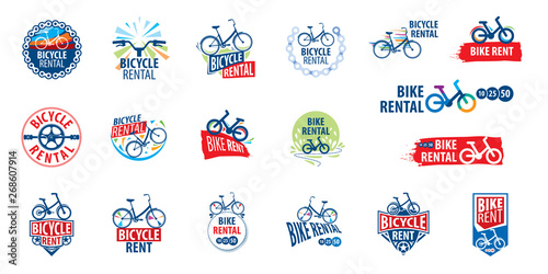 Logo for Bicycle rental. Vector illustration on white background