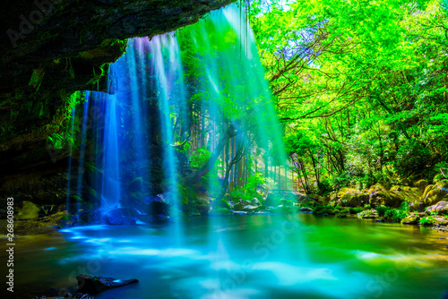 Fototapeta Naklejka Na Ścianę i Meble -  Nabegatai, waterfall in forest, Kumamoto Japan