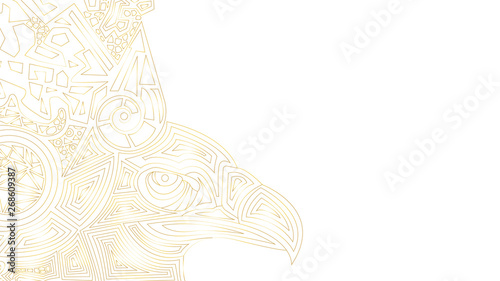 White background with ethnic pattern and eagle