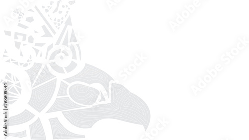 White background with ethnic pattern and eagle photo