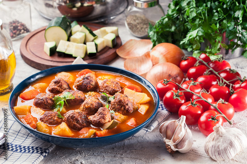 Albondigas - tomato soup with meatballs