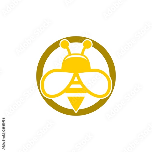 Obraz na płótnie Bee sign logo, Honeybee or apis symbol