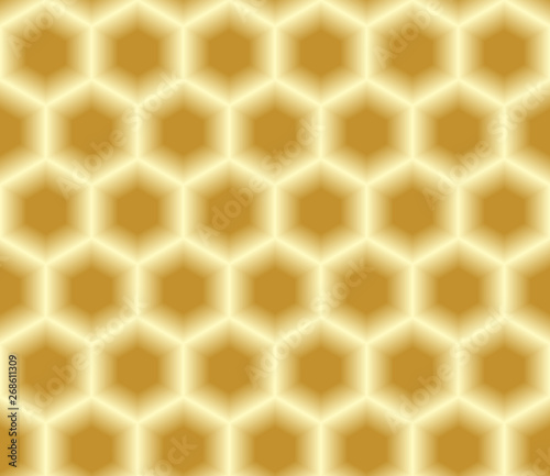 Volumetric, three-dimensional color seamless texture honeycomb background hexagon