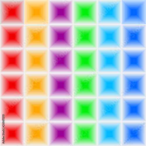 Volumetric, three-dimensional color seamless texture rhombus rectangular shape