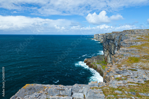 Dún Aonghasa - Fort of Aongus Cliffs. Inishmore Island, Aran Islands, Galway County, West Ireland, Europe