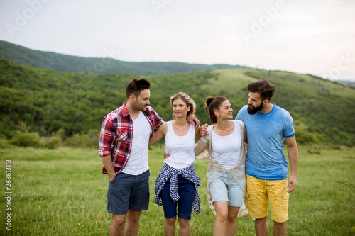 Group of young people walki...