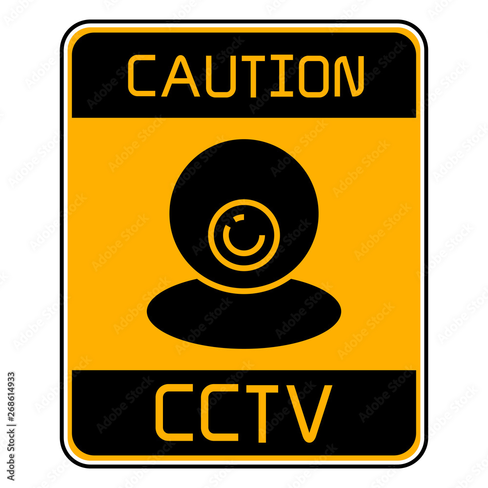 CCTV camera sign in yellow signage CCTV camera sign in yellow signage