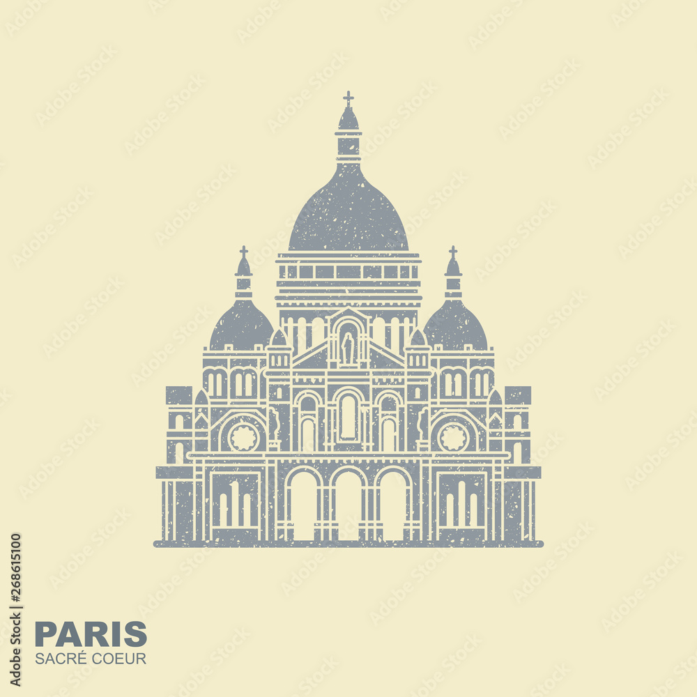 Basilica of the Sacre Coeur Paris. France monument landmark icon