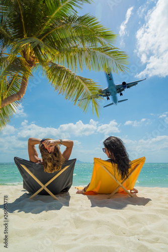 Two Women enjoying their holidays on the tropical beach © Netfalls